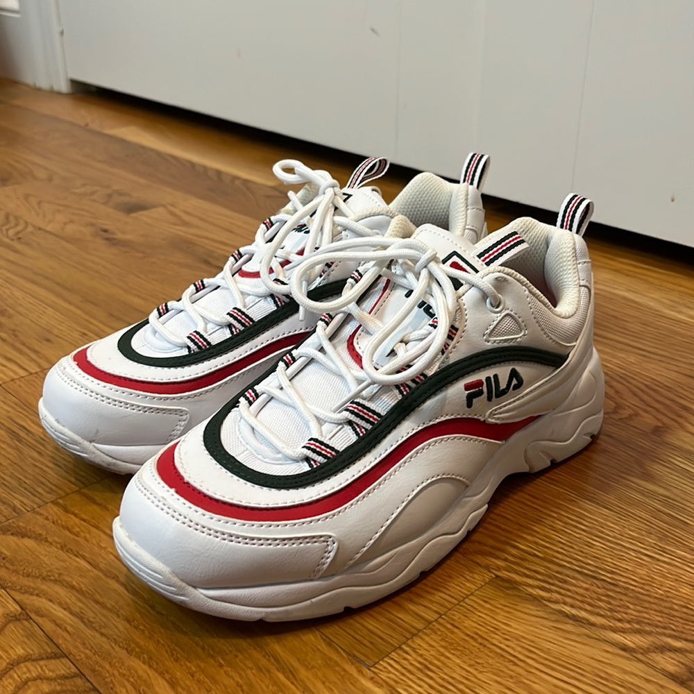 Fila Ray Red & Green Chunky White Sneakers